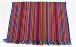 Barbara Murray 6 Foot Table cloth Handwoven in Guatemala 100% cotton Blue Multi color stripe